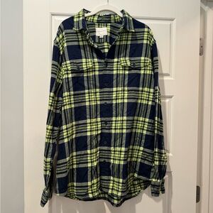 NWT American Eagle XLT Green/Blue Plaid Shirt